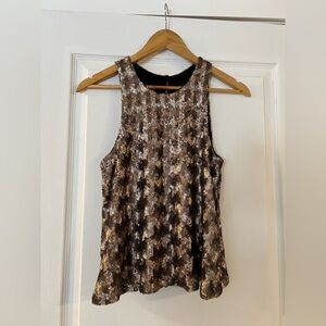 Talula Aritzia Bronze Sequin Top - sz S